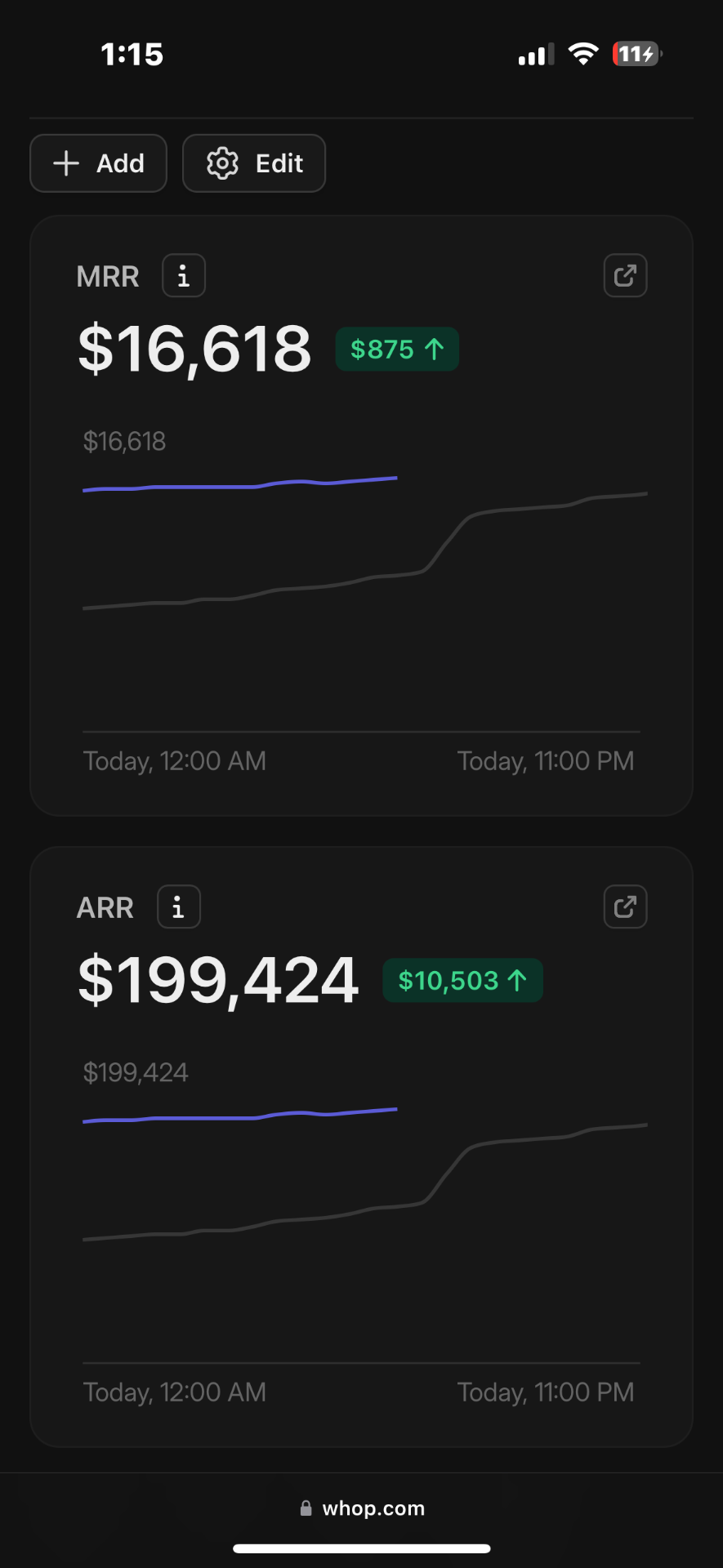 Member results screenshot